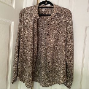 H&M Leopard Print Longsleeve Button Up
